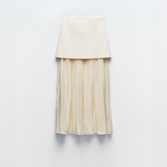 Zara mixed pleat knit skirt sz S - Picture 2 of 5